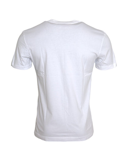 Camiseta informal de algodón blanco con apliques DG para hombre