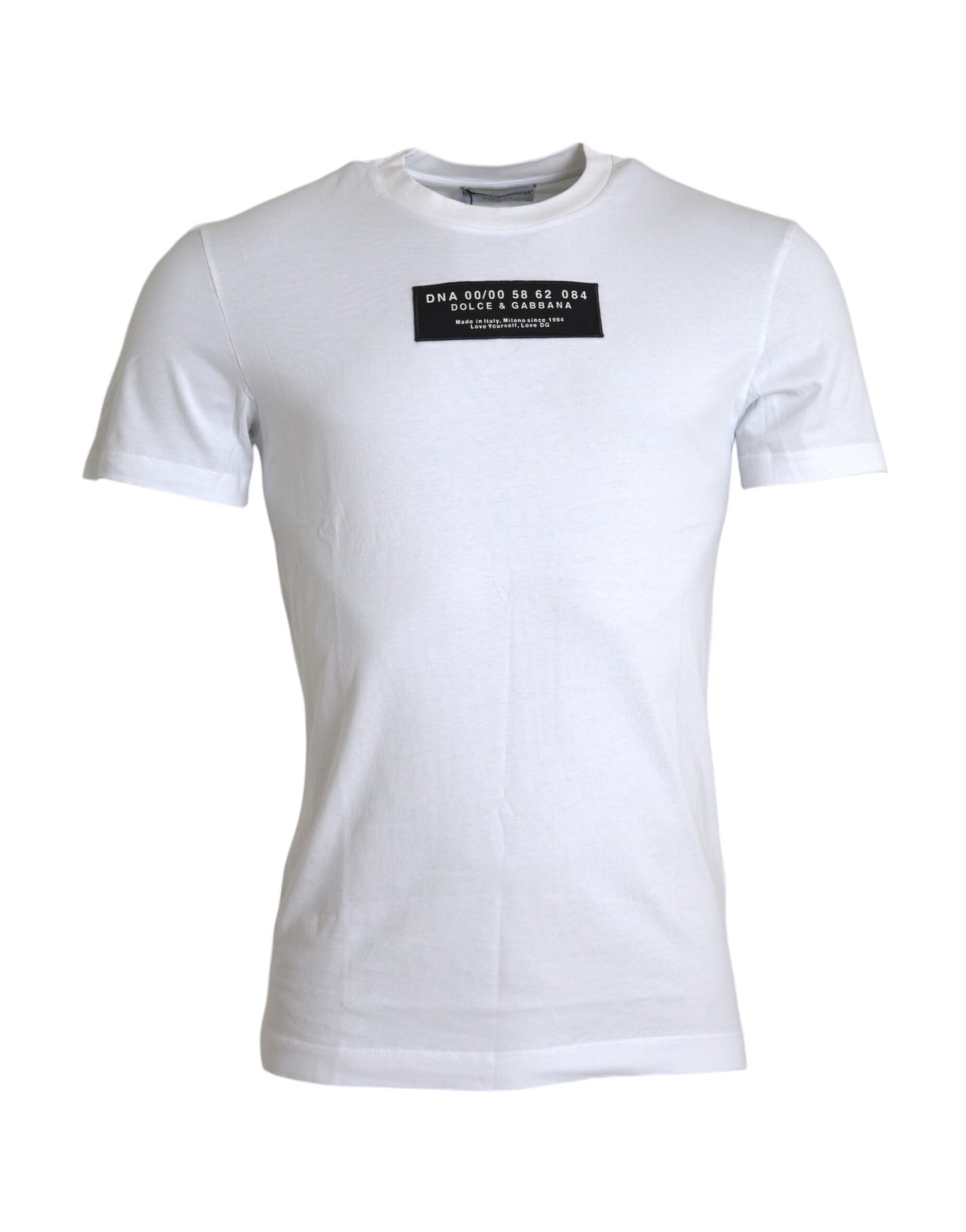 Camiseta informal de algodón blanco con apliques DG para hombre