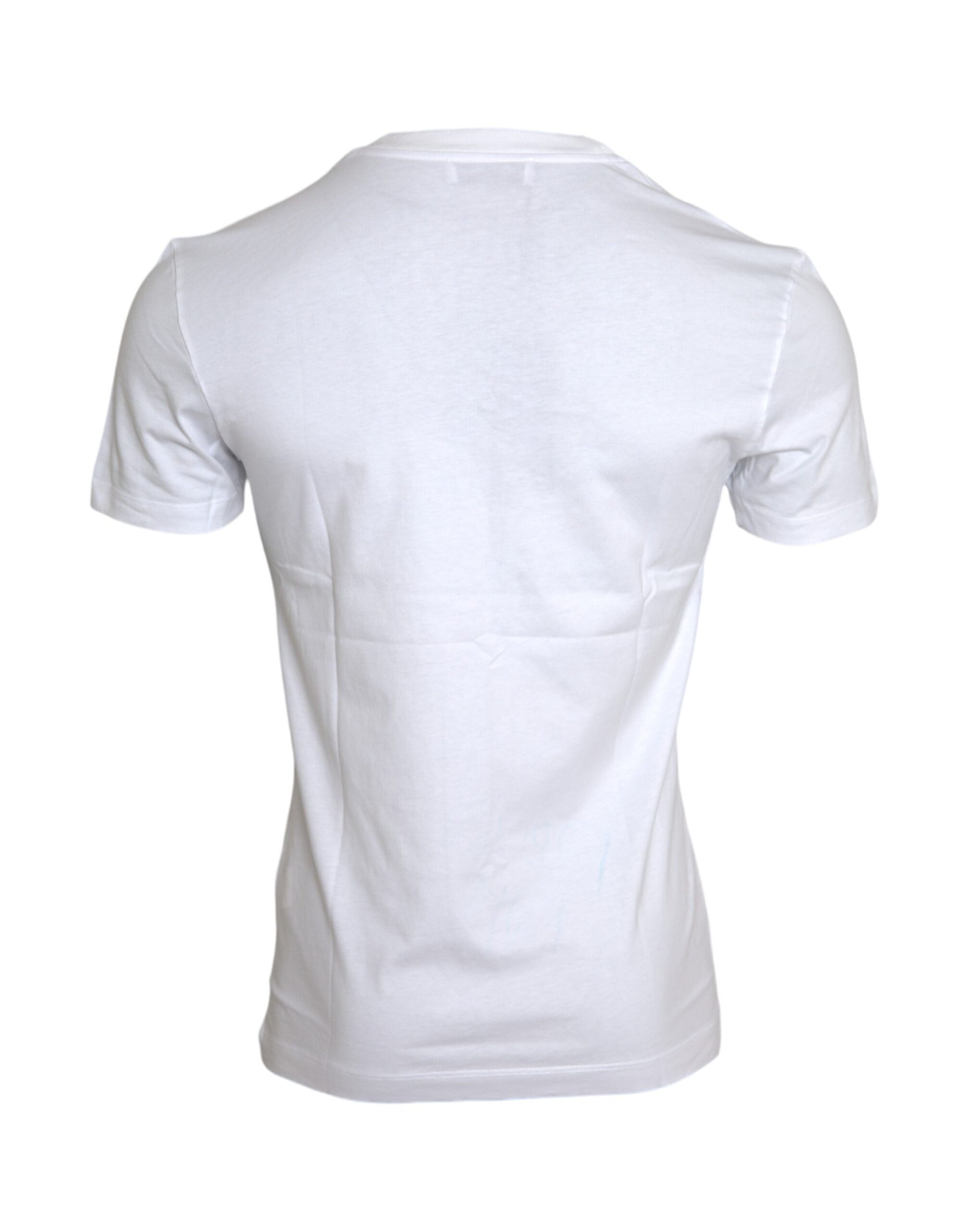 Camiseta informal de algodón blanco con apliques DG para hombre