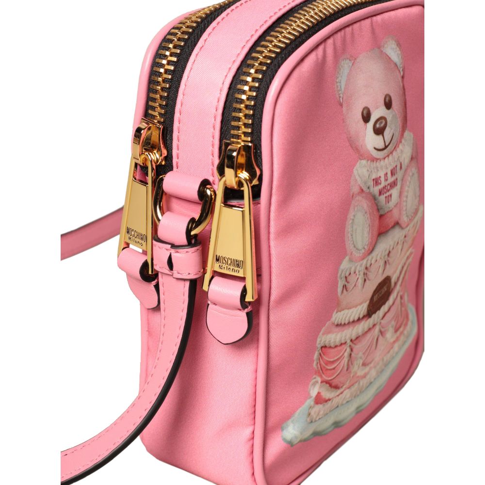 Bolso crossbody de nylon rosa para mujer