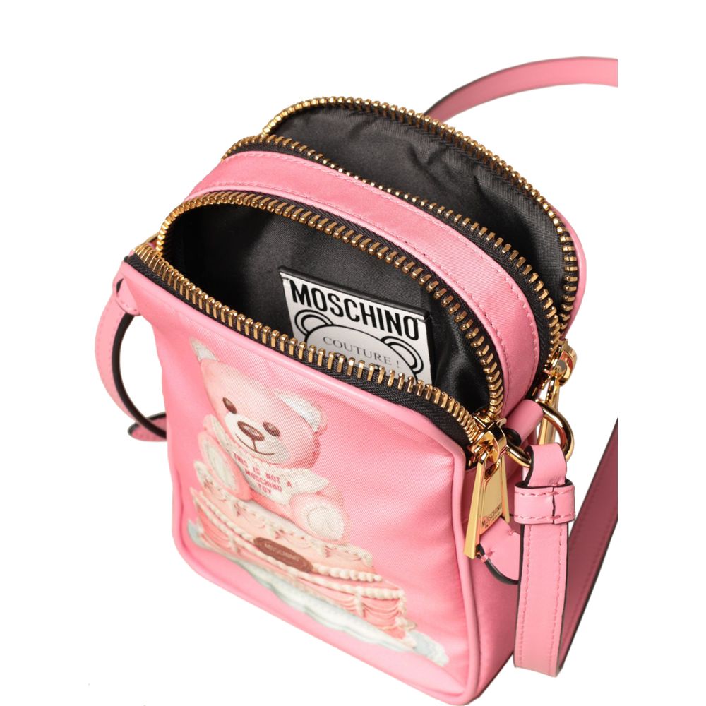 Pink Nylon Women Crossbody Bag