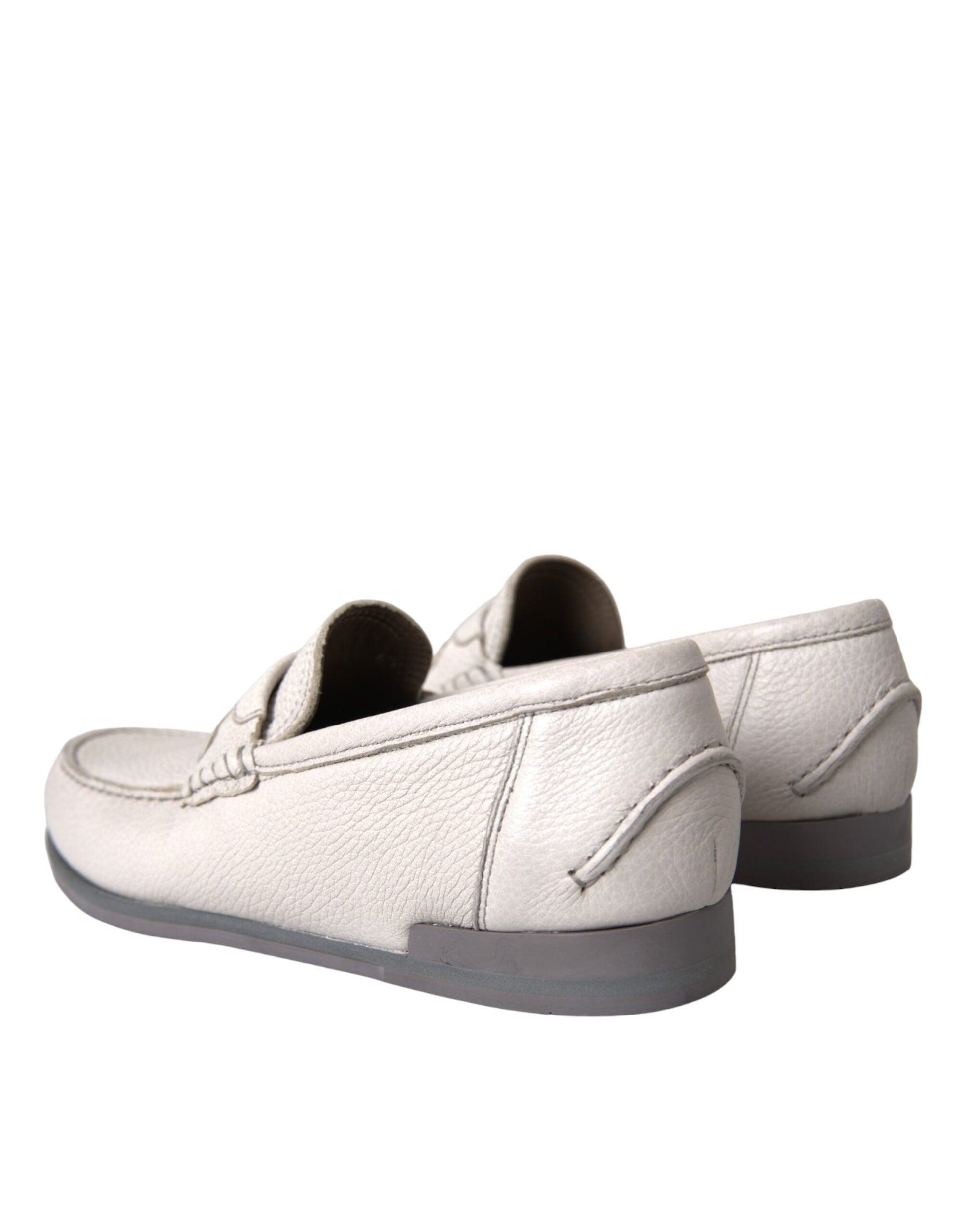 Blanco Gris Piel Slip Mocasín Zapatos Mocasín