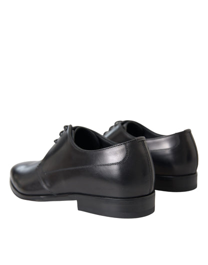 Zapatos formales Derby de cuero negro para hombre