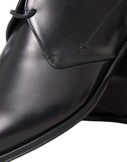 Zapatos formales Derby de cuero negro para hombre