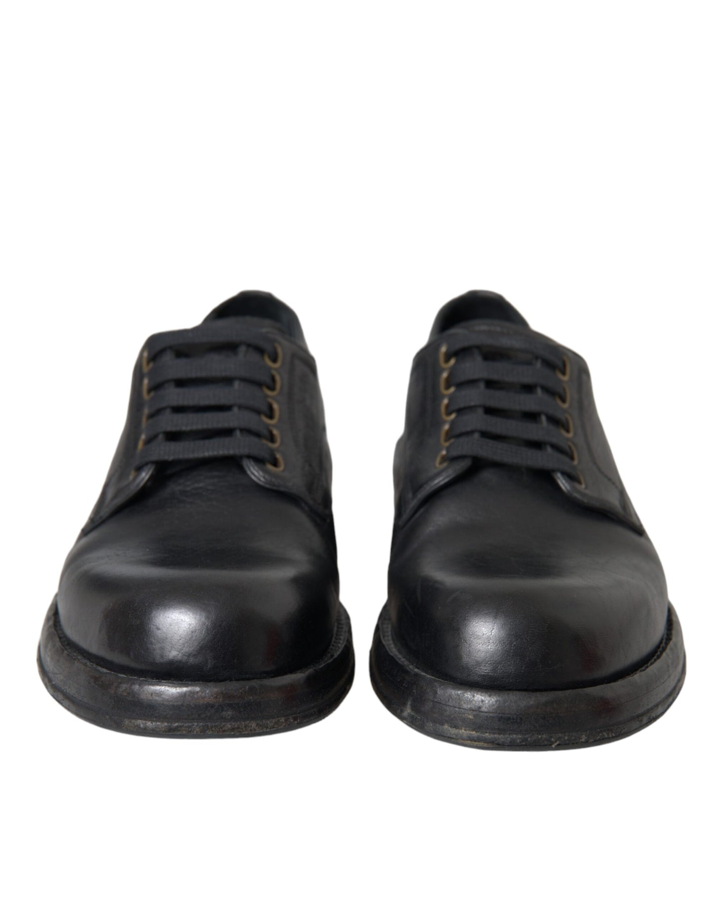 Zapatos de vestir Derby de cuero de caballo negro para hombre