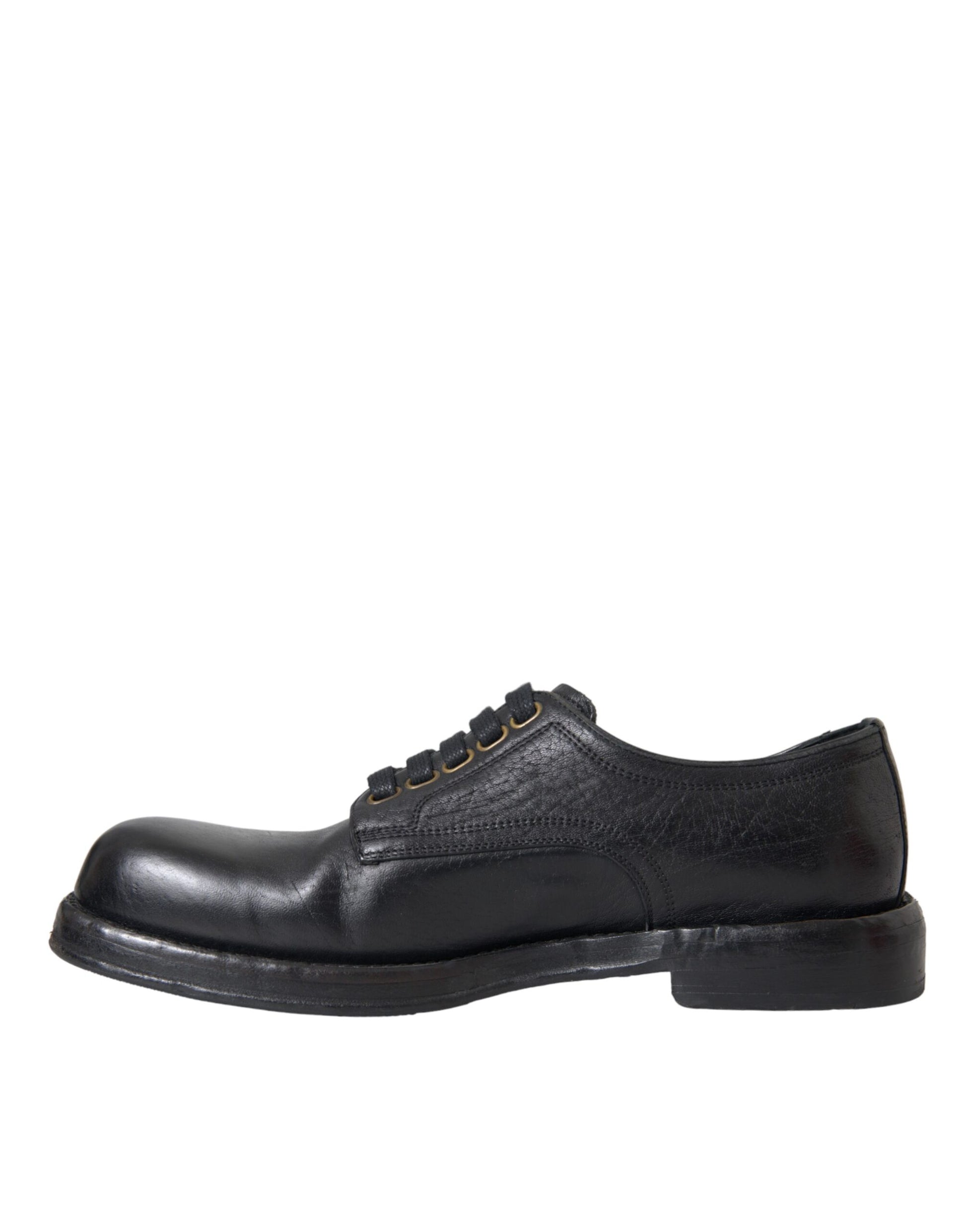 Zapatos de vestir Derby de cuero de caballo negro para hombre