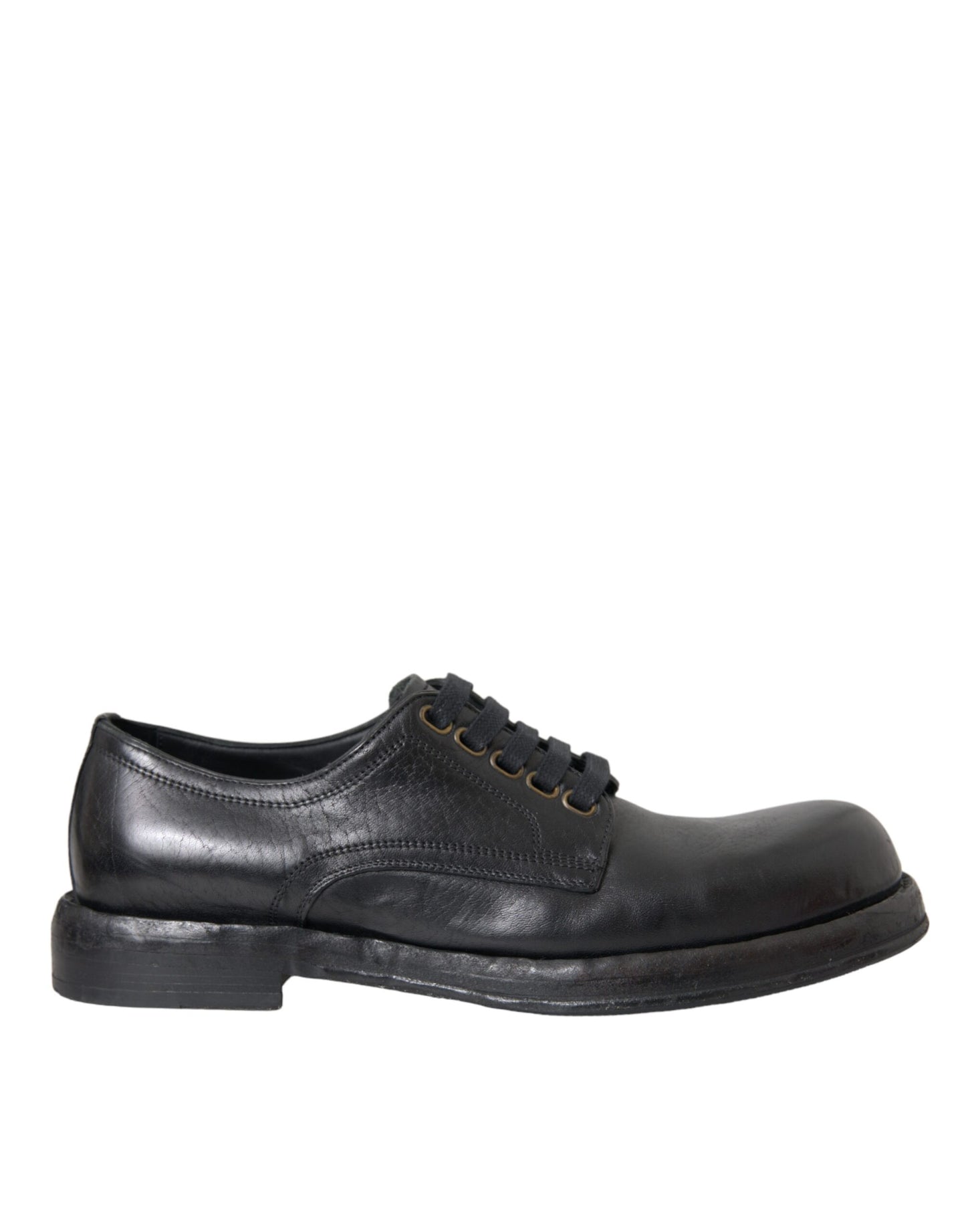 Zapatos de vestir Derby de cuero de caballo negro para hombre