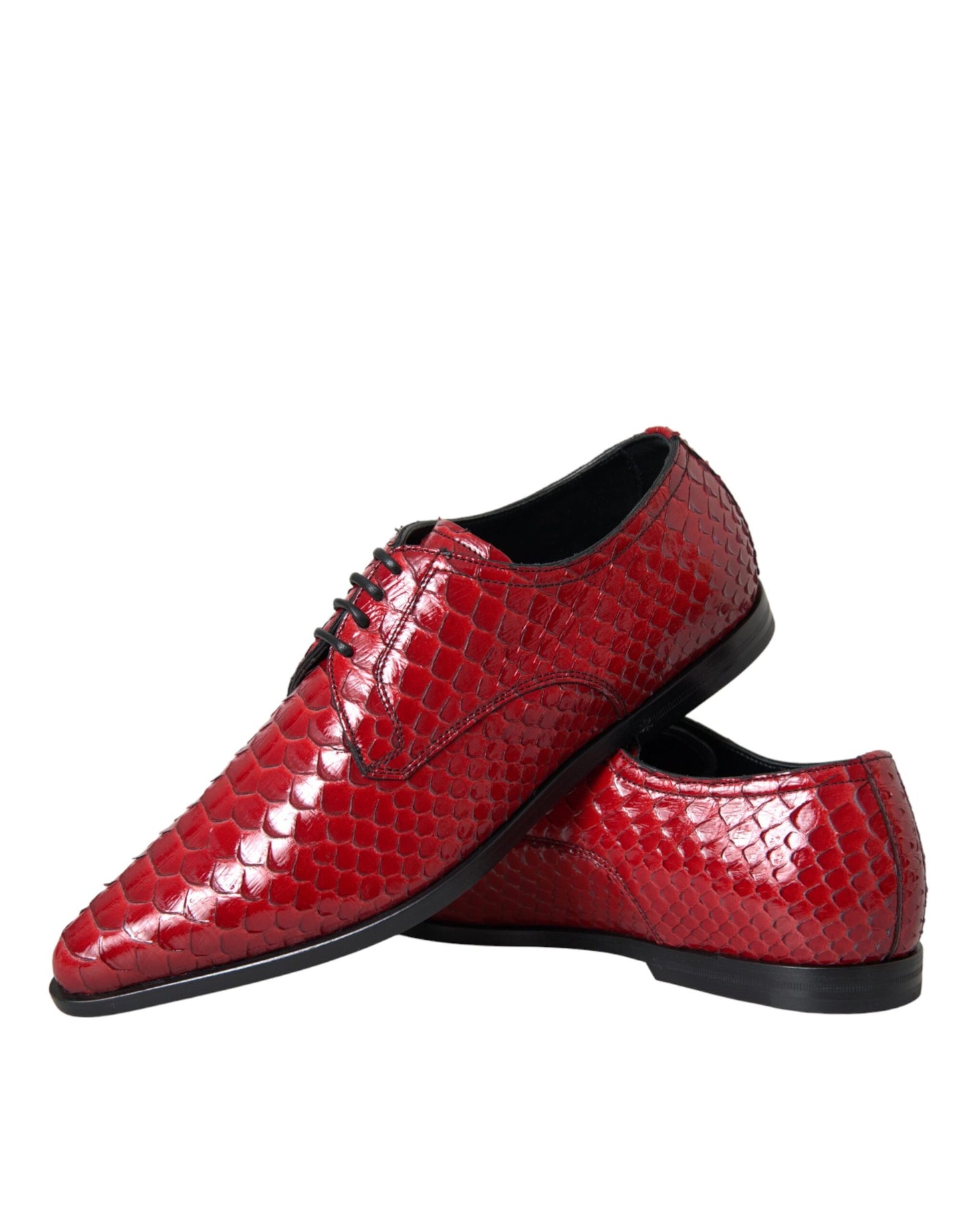 Zapatos formales Derby para hombre con textura roja y barniz