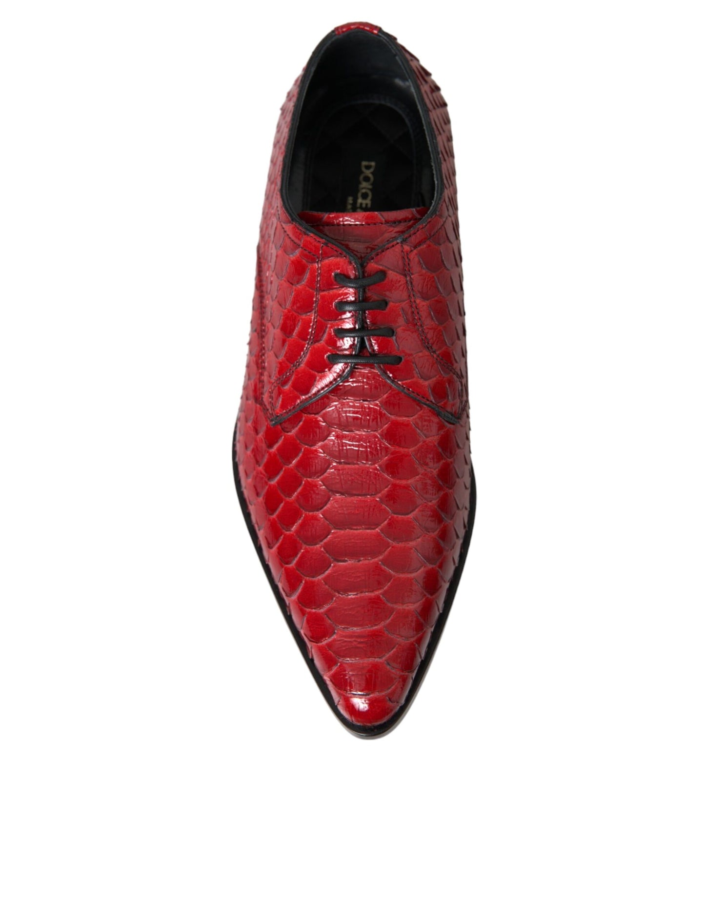 Zapatos formales Derby para hombre con textura roja y barniz