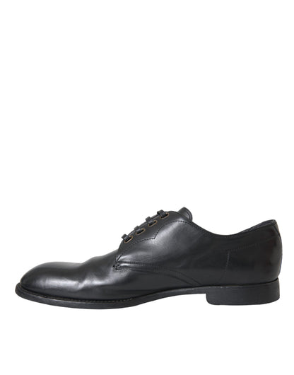 Zapatos formales Derby de cuero negro para hombre