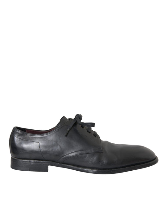 Zapatos formales Derby de cuero negro para hombre