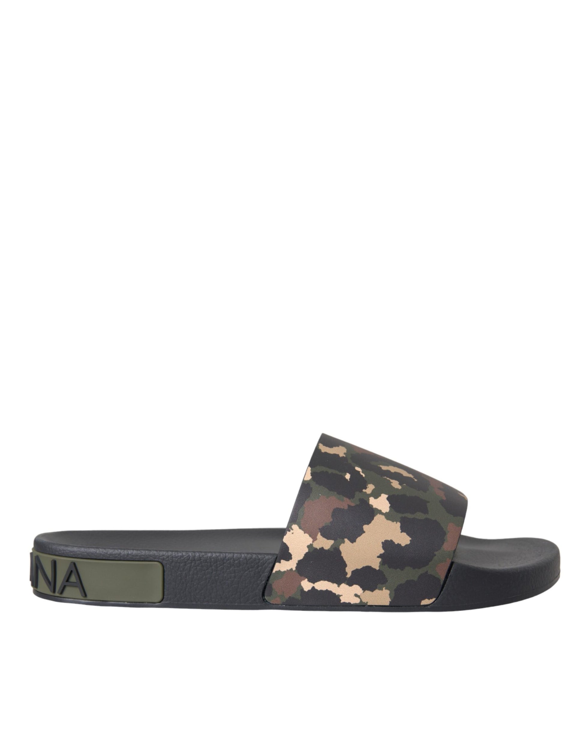 Multicolor Camouflage Leather Beachwear Men Shoes