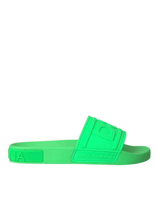 Sandalias de piel verde Calzado de playa
