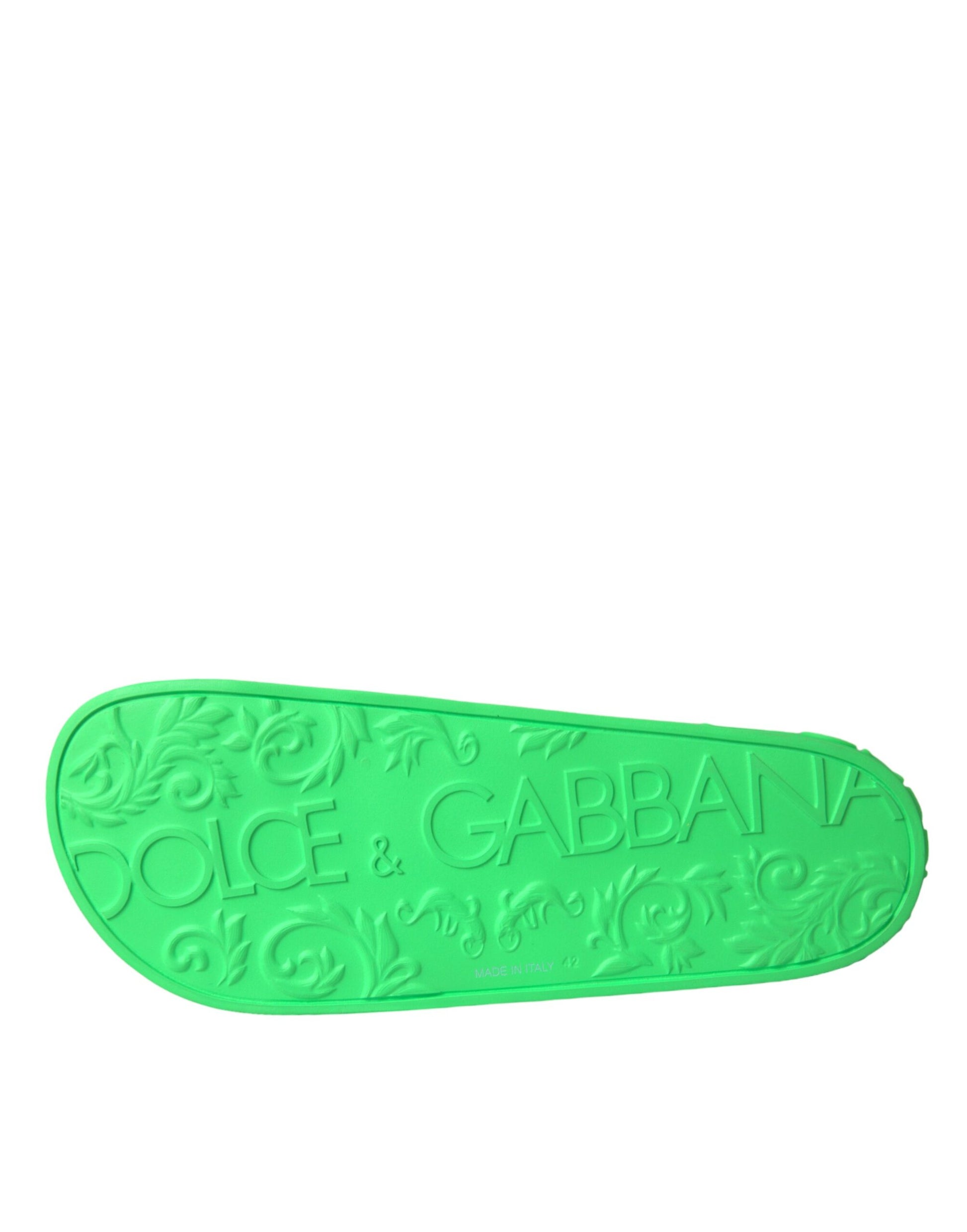 Sandalias de piel verde Calzado de playa