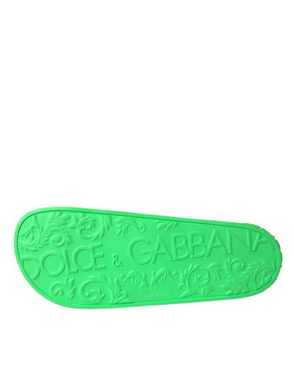 Sandalias de piel verde Calzado de playa