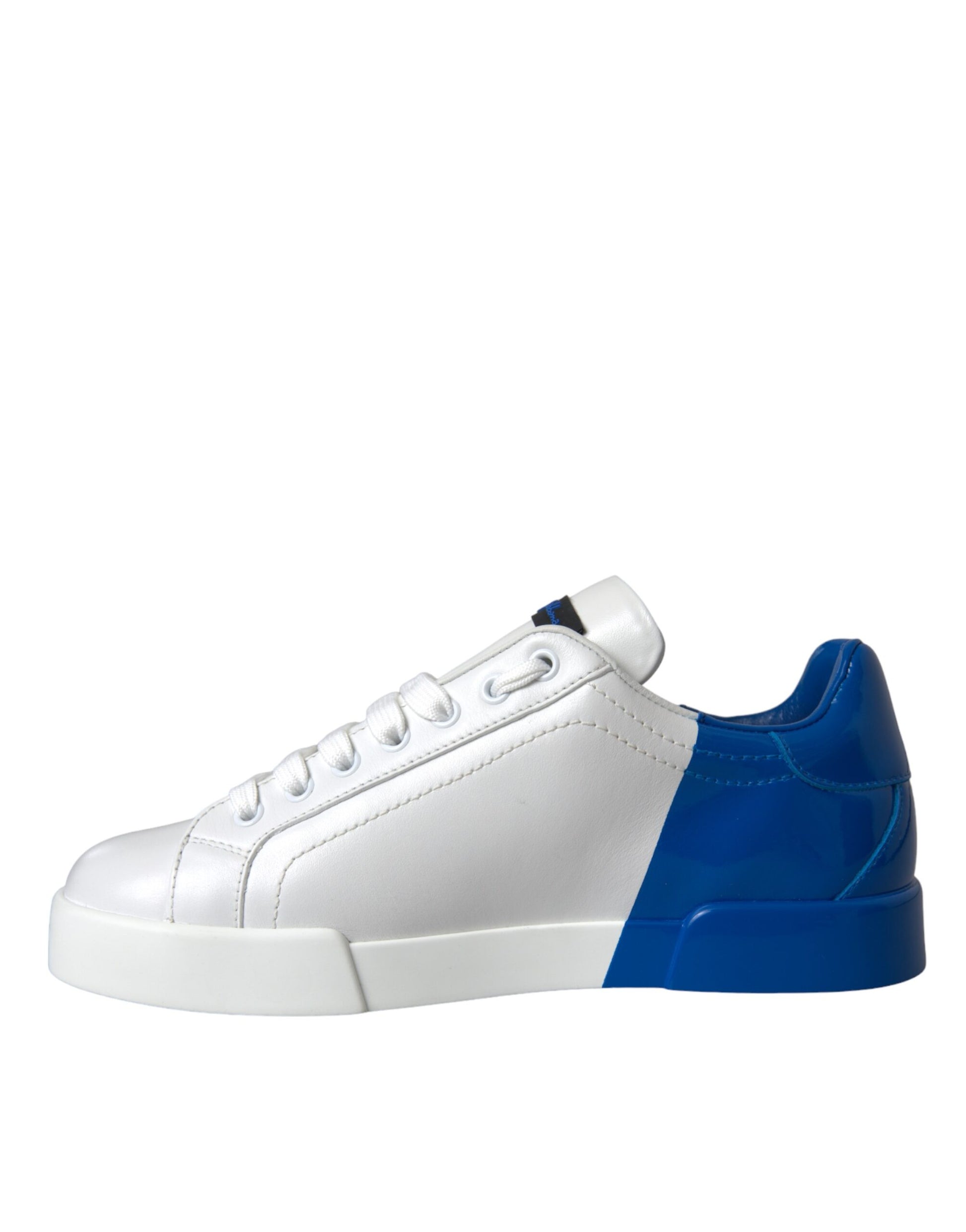 Zapatillas deportivas bajas con logo de cuero azul y blanco