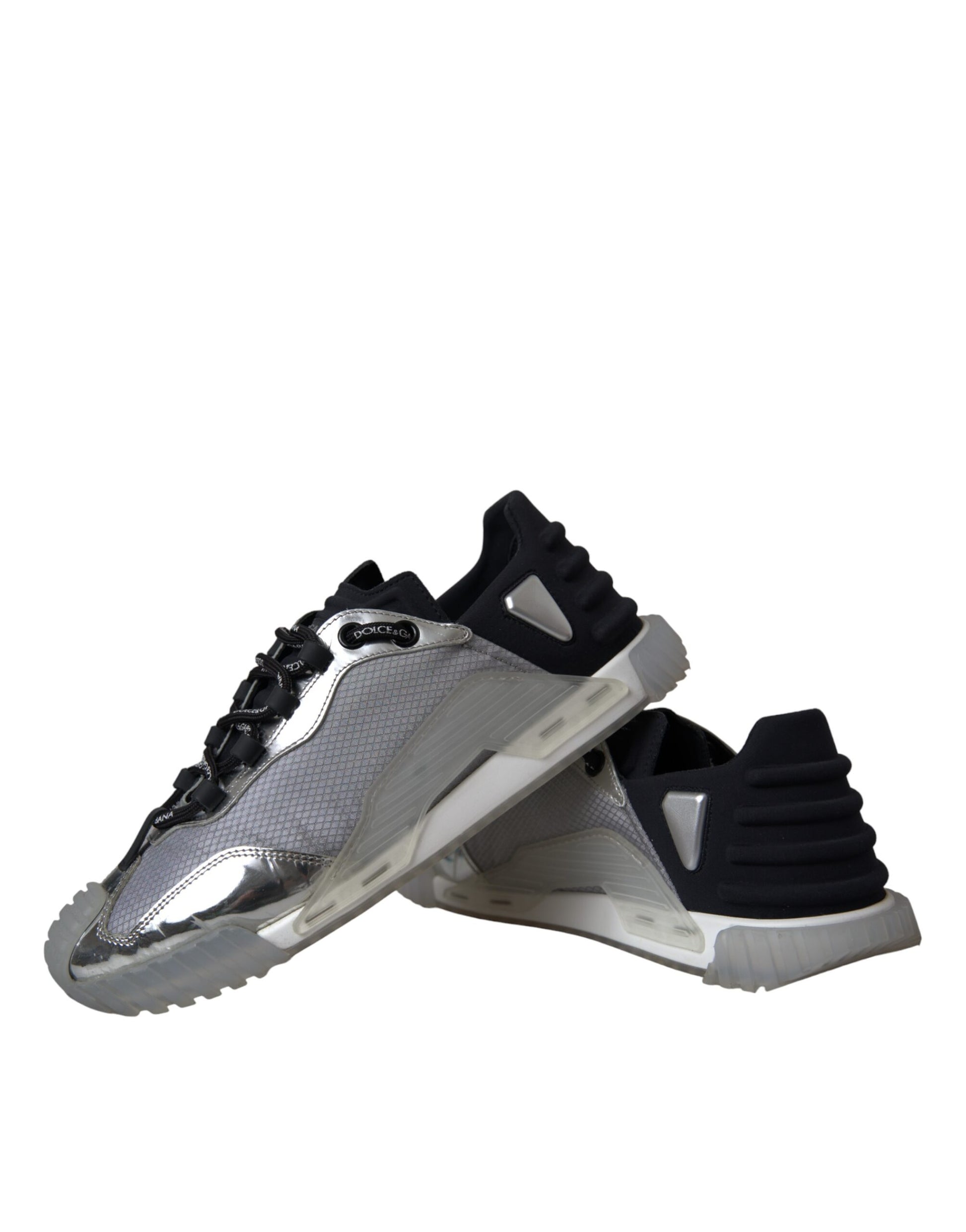 Silver Black Nylon NS1 Low Top Sneakers Men Shoes