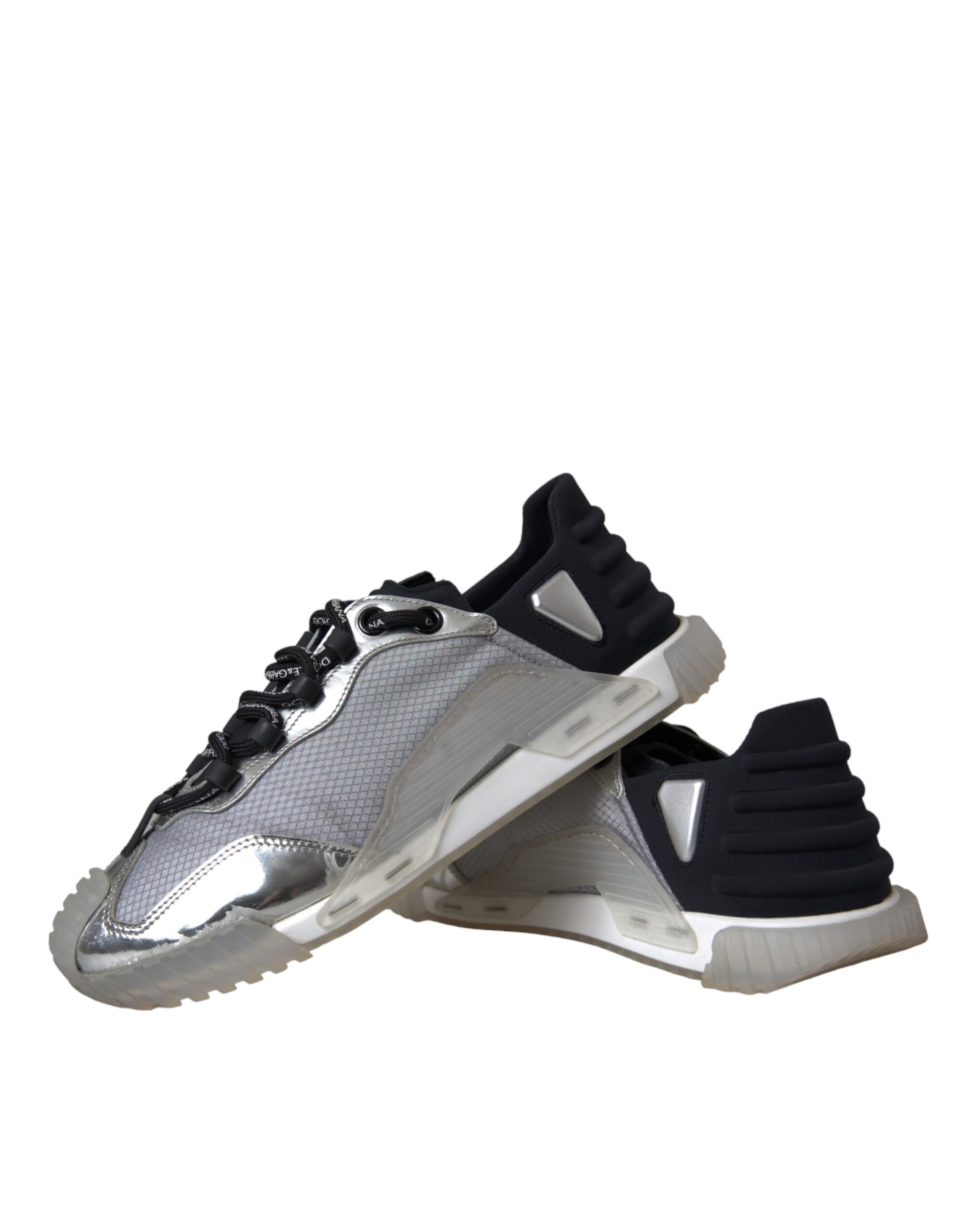 Silver Black Nylon NS1 Low Top Sneakers Men Shoes