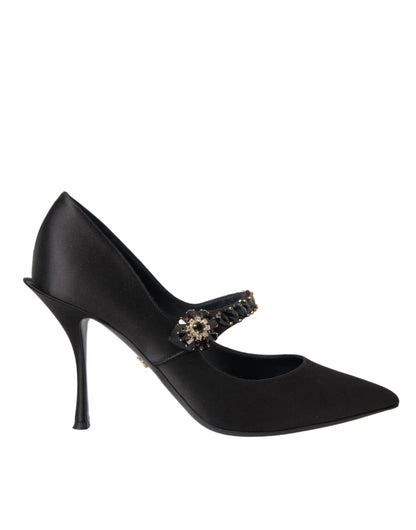 Negro Mary Jane Crystal Tacones Bombas Zapatos