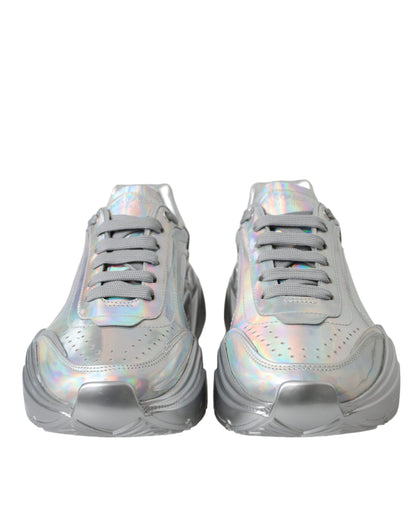 Silver Iridescent DAYMASTER Leather Sneakers Shoes