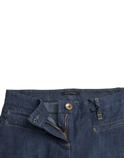 Dark Blue Cotton Bootcut Denim Jeans