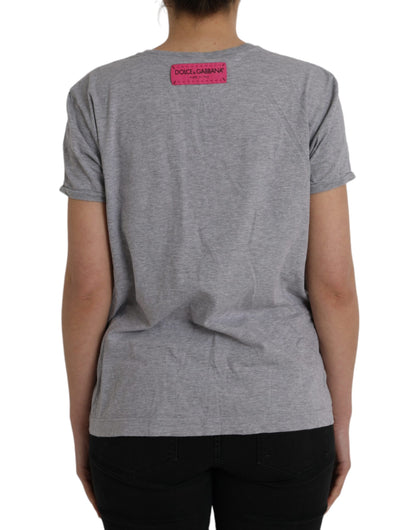 Camiseta gris de algodón L'Amore E'Bellezza Top