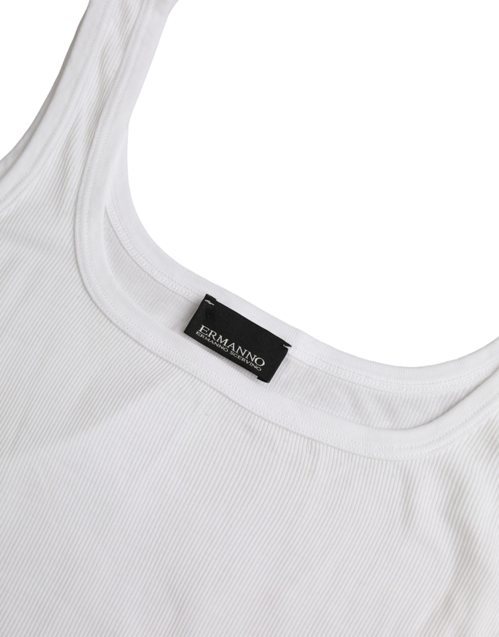 White Cotton Sleevelesss Tank Casual Top