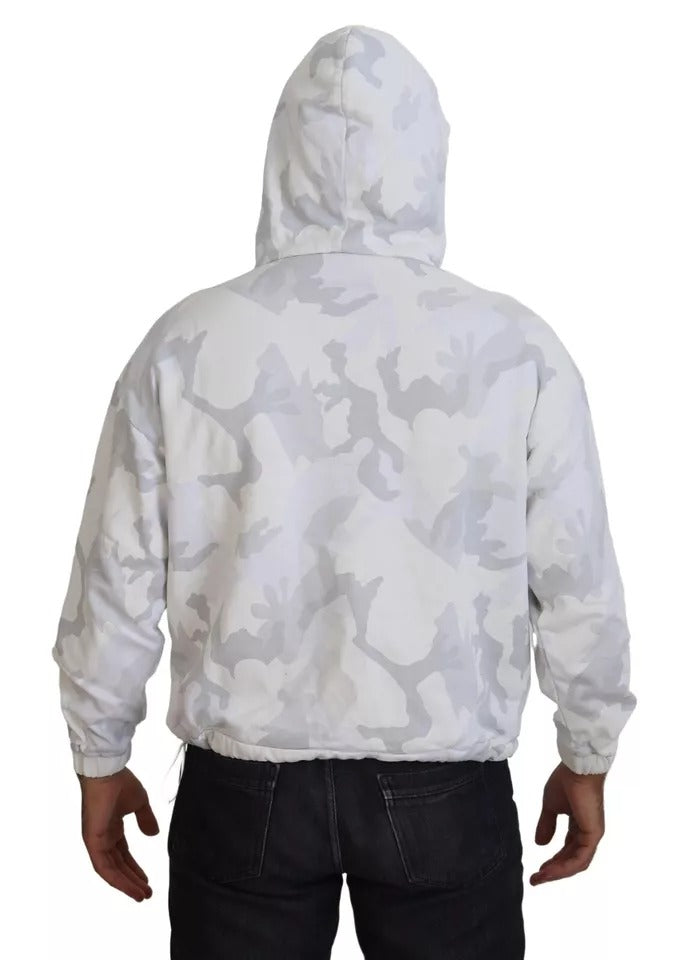 Sudadera con capucha y estampado de camuflaje blanco