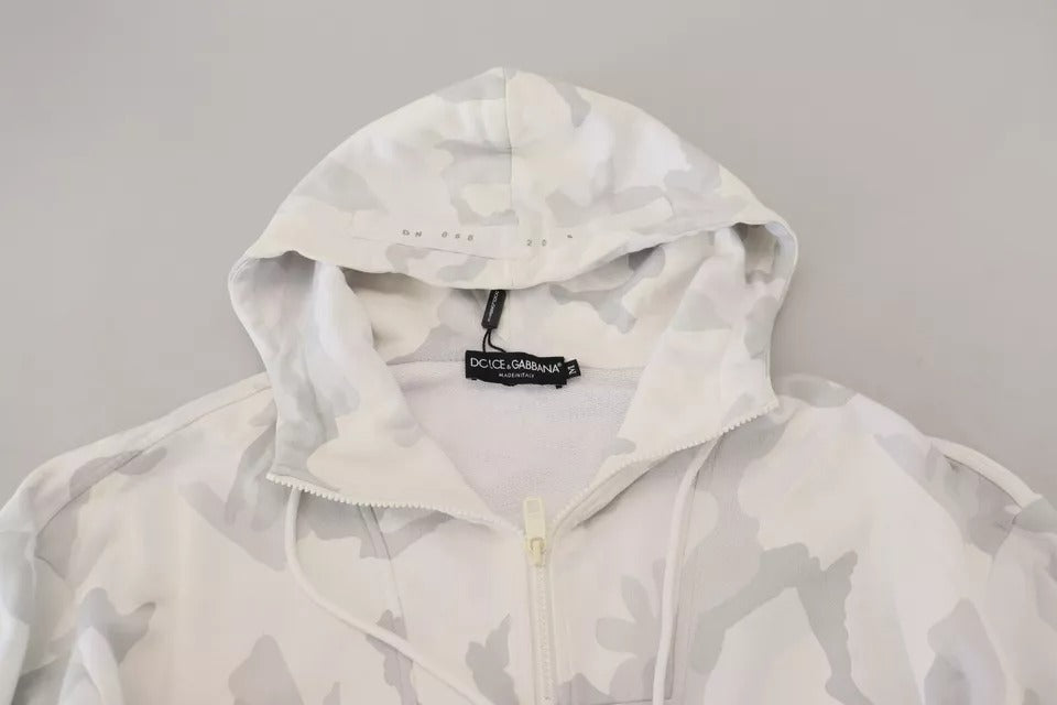 Sudadera con capucha y estampado de camuflaje blanco