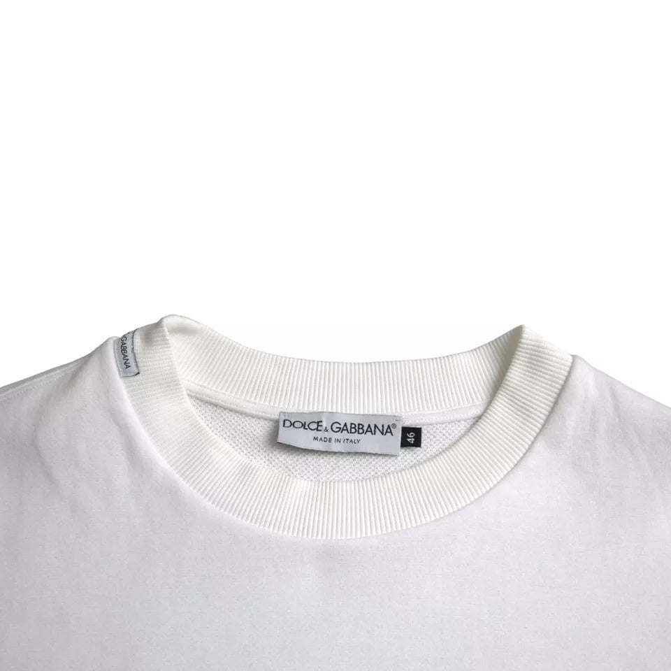 Suéter tipo sudadera de algodón blanco con logotipo