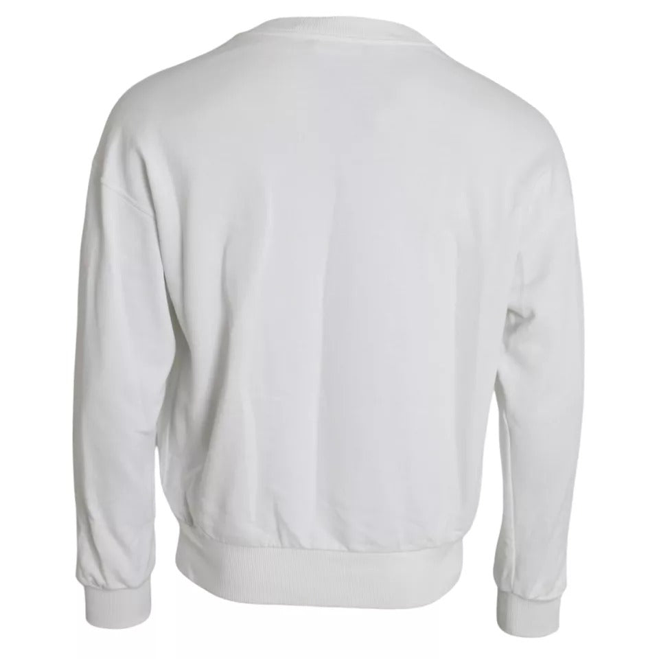 Sudadera de algodón con logotipo en relieve blanco para hombre