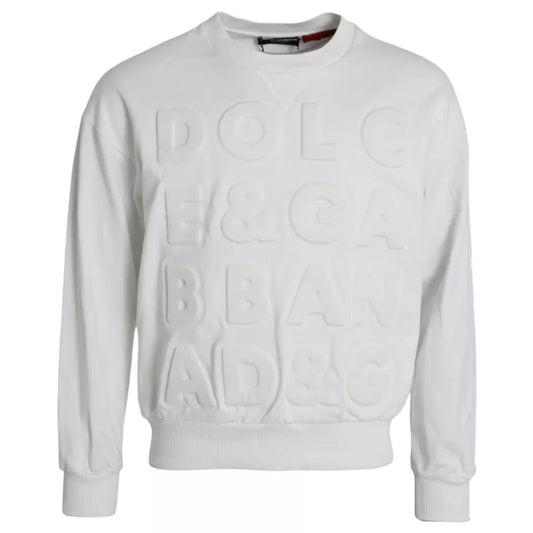 Sudadera de algodón con logotipo en relieve blanco para hombre