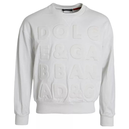 Sudadera de algodón con logotipo en relieve blanco para hombre