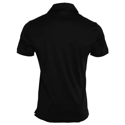 Camiseta tipo polo con cuello de algodón y logotipo negro