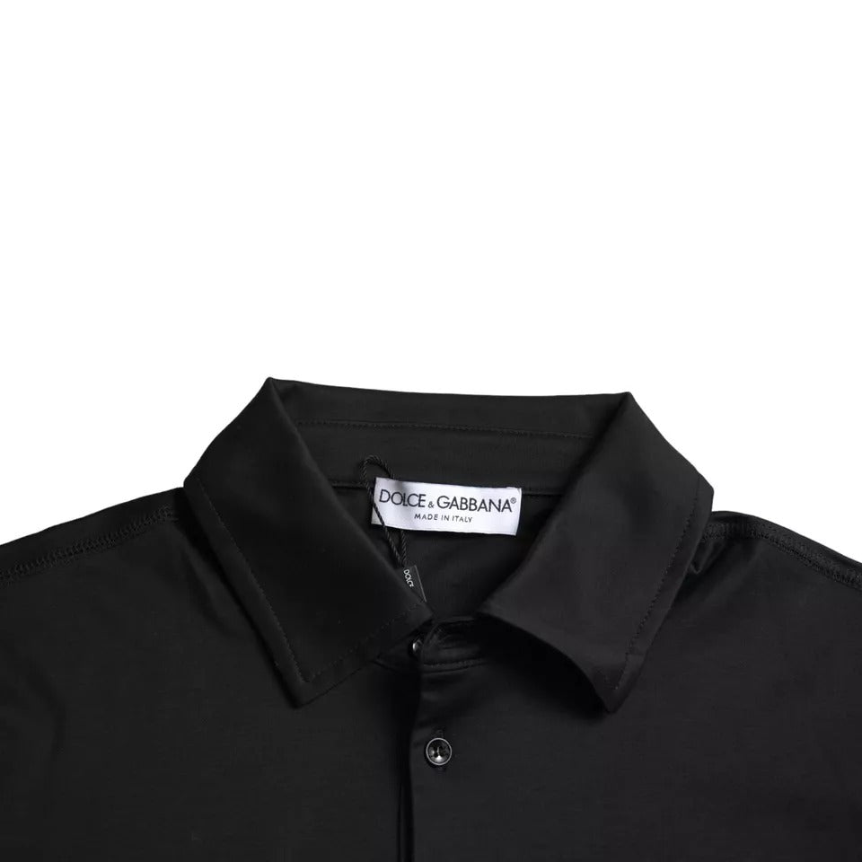 Camiseta tipo polo con cuello de algodón y logotipo negro