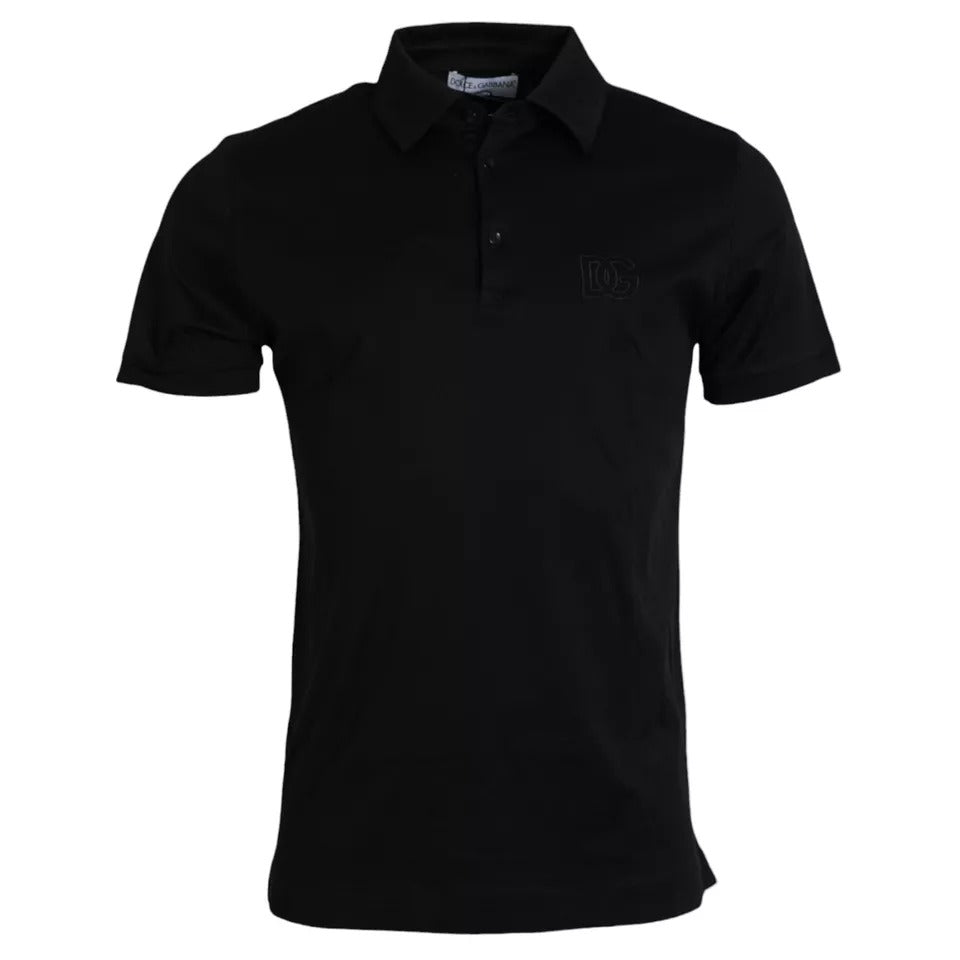 Camiseta tipo polo con cuello de algodón y logotipo negro