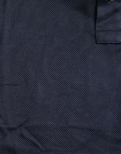 Camiseta polo de manga corta con cuello azul marino