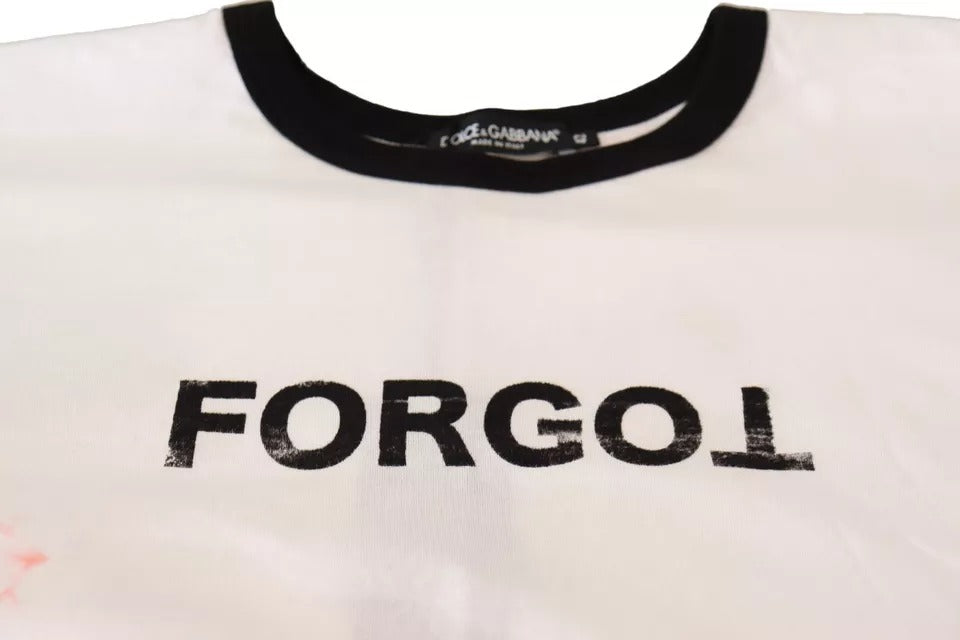 Camiseta corta de manga corta con estampado Forgot en blanco