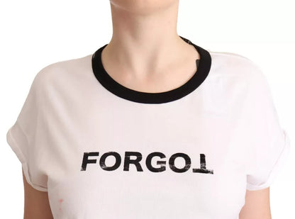 Camiseta corta de manga corta con estampado Forgot en blanco