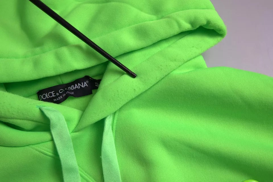 Sudadera con capucha y logotipo verde neón