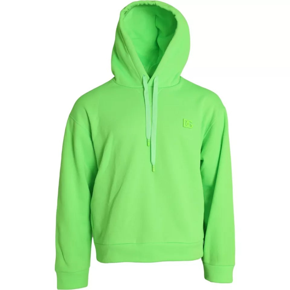 Sudadera con capucha y logotipo verde neón