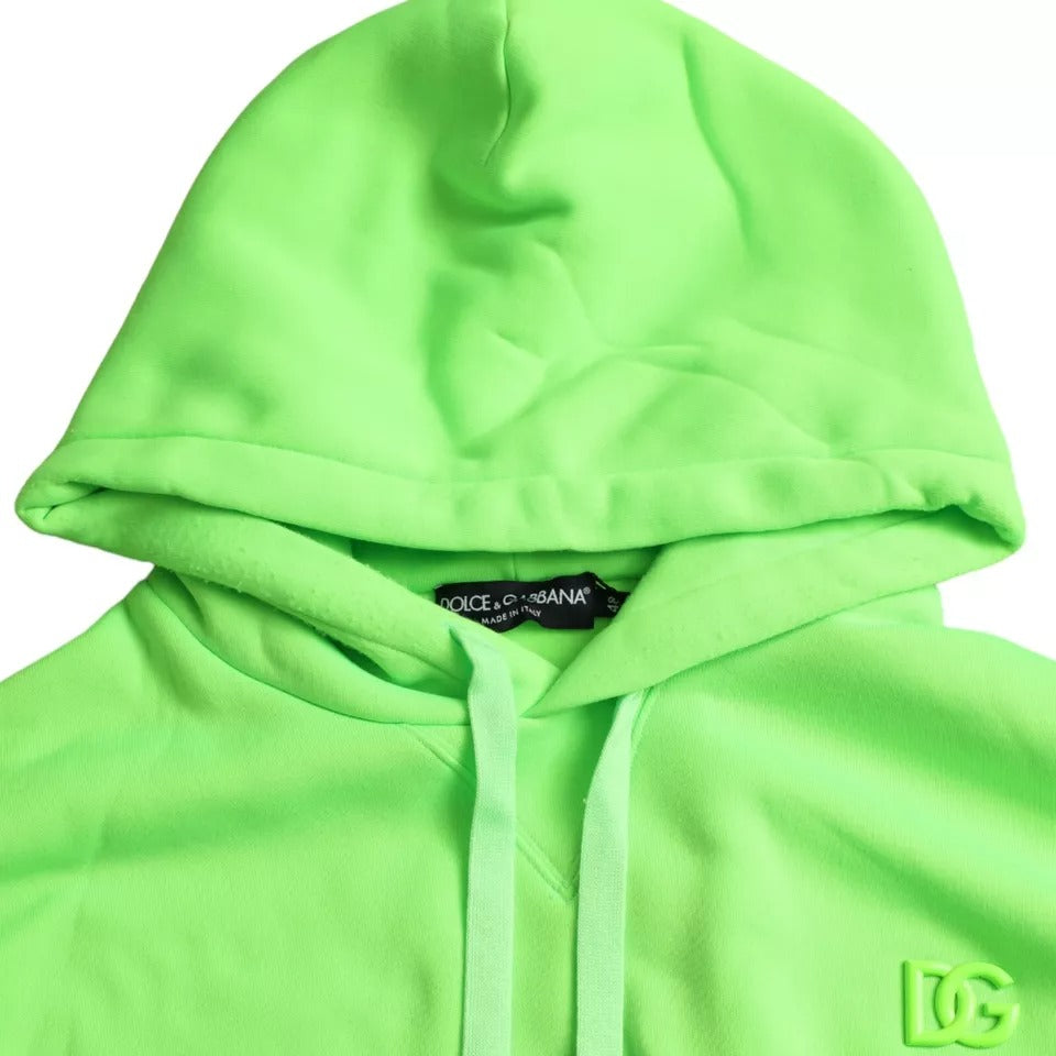 Sudadera con capucha y logotipo verde neón