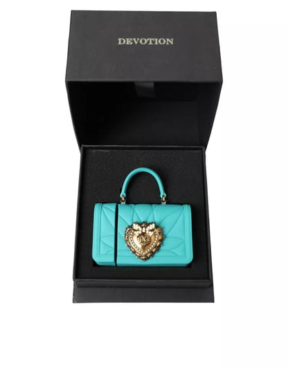 Turquoise Silicone Devotion Heart Bag Cover Hand Airpods Case