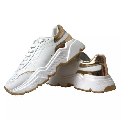 Blanco Oro Cuero Hombre Zapatillas DAYMASTER Zapatos