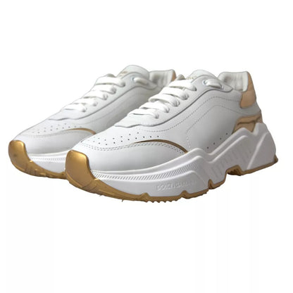 Blanco Oro Cuero Hombre Zapatillas DAYMASTER Zapatos