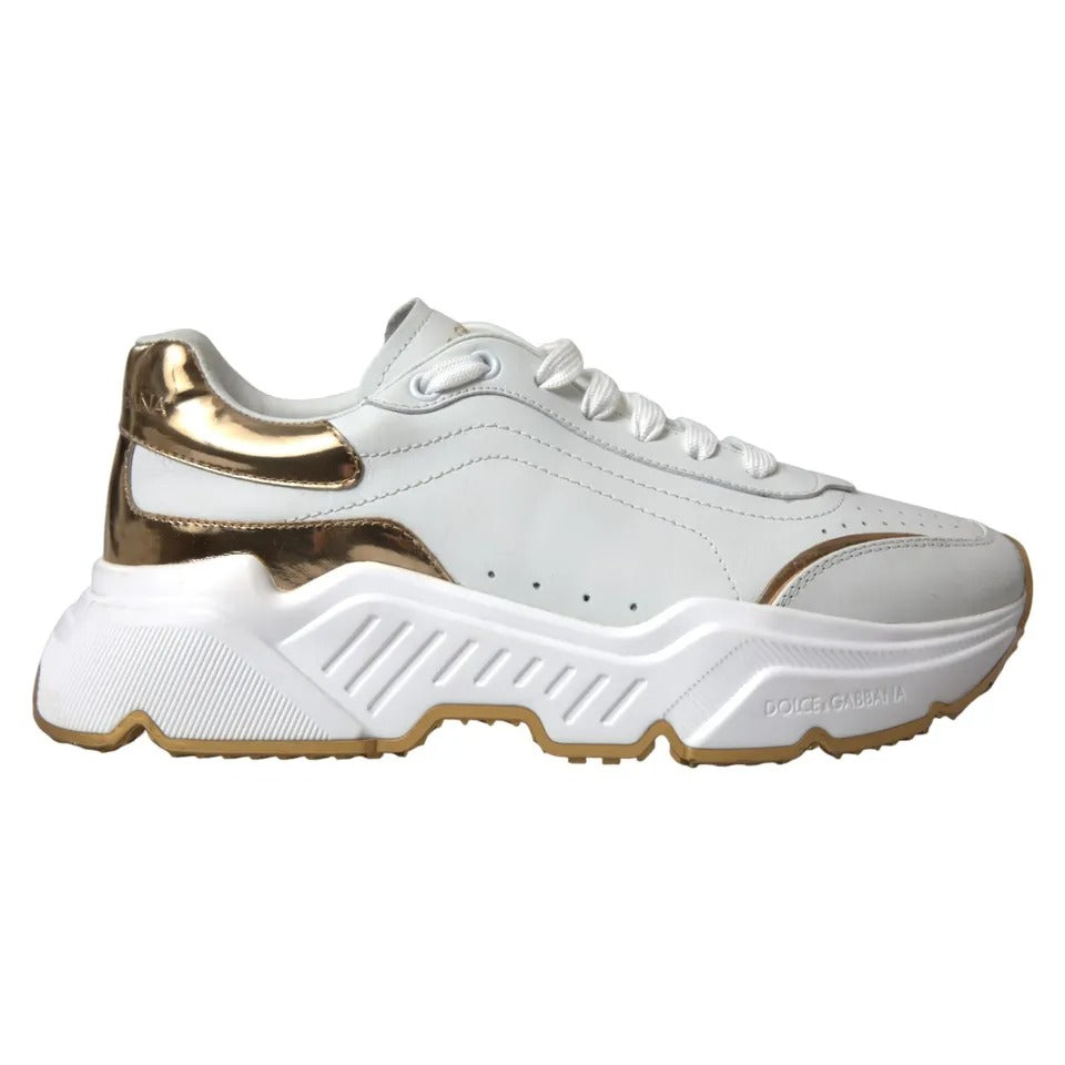 Blanco Oro Cuero Hombre Zapatillas DAYMASTER Zapatos