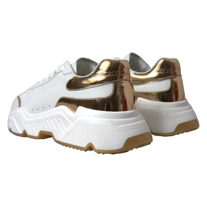 Blanco Oro Cuero Hombre Zapatillas DAYMASTER Zapatos