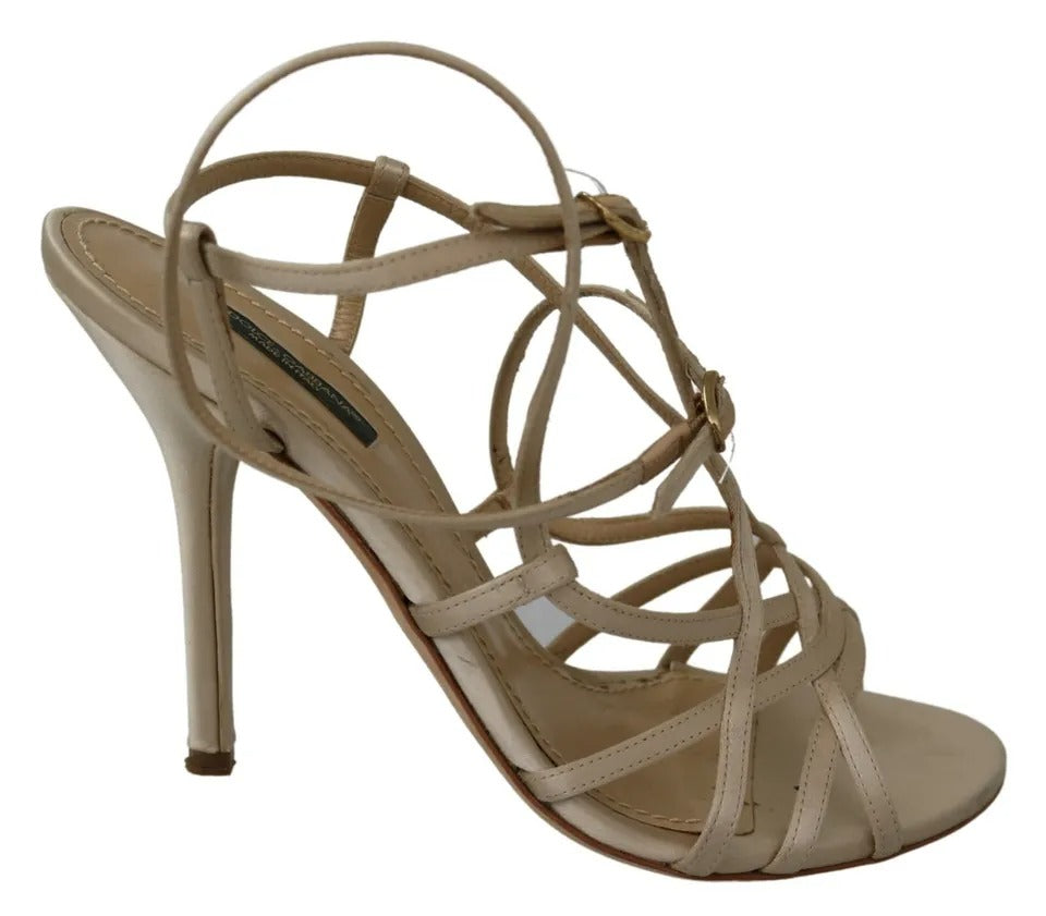 Gold Silk Ankle Strap Heels Sandals Shoes