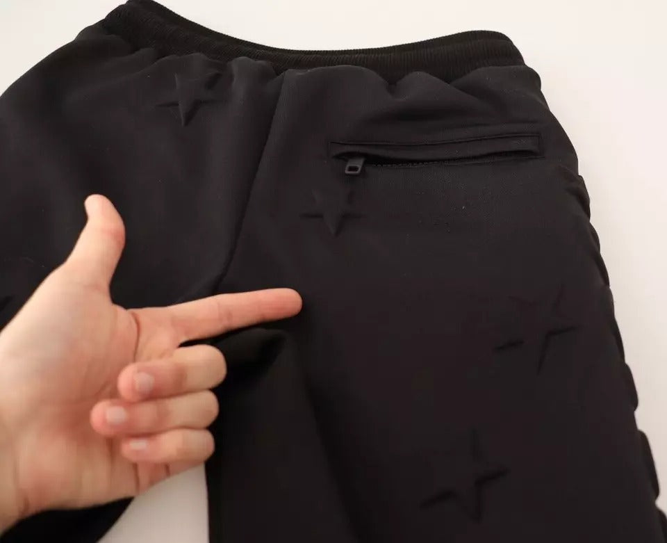 Pantalones de poliéster para mujer de color negro Jogger