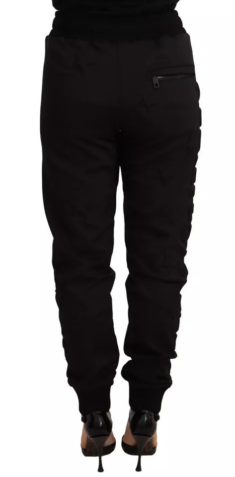 Pantalones de poliéster para mujer de color negro Jogger